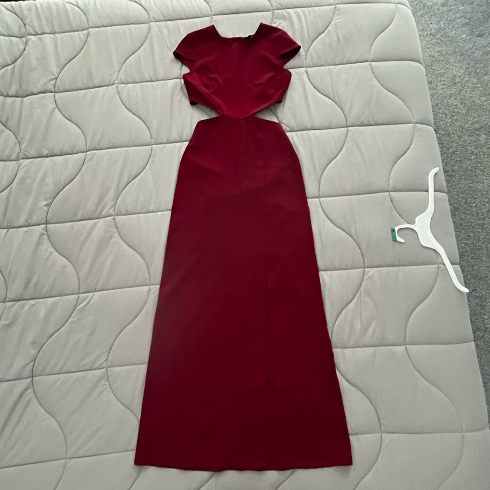 Lulu's Wine Red Cutout Maxi Dress